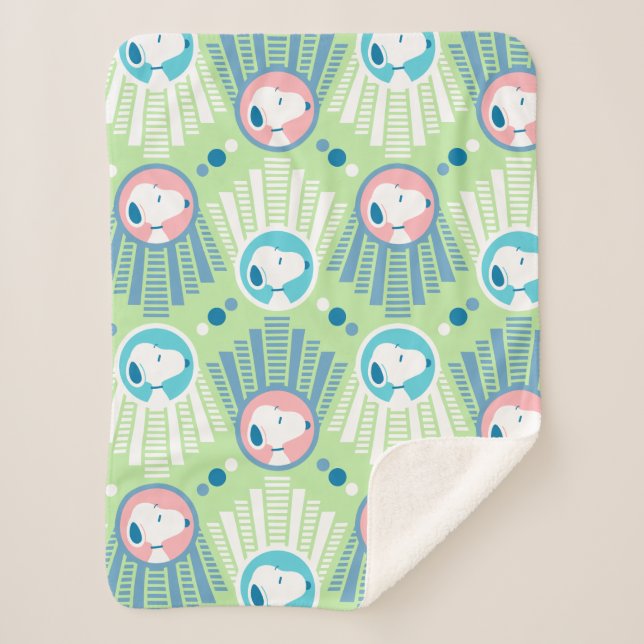 Couverture Sherpa cacahuètes | Snoopy Mint Green Deco Dreams (Devant)