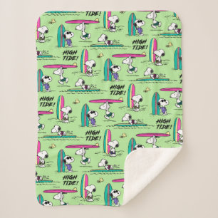 Couverture Sherpa cacahuètes Snoopy Ocean High Tide Motif