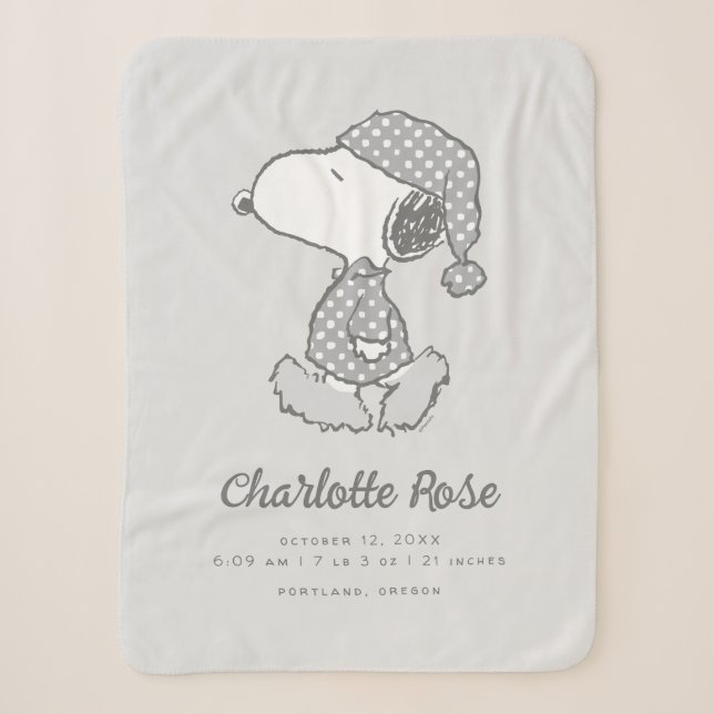 Couverture Sherpa cacahuètes | Snoopy Polka Dot Pajamas Baby (Devant)
