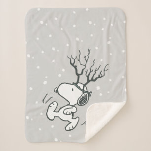 Couverture Sherpa cacahuètes   Snoopy Reindeer