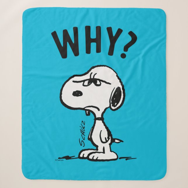 Couverture Sherpa cacahuètes | Snoopy Se Demande Pourquoi ? (Devant)