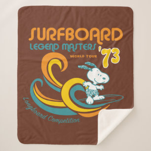 Couverture Sherpa cacahuètes Snoopy Surboard Longboard Competition