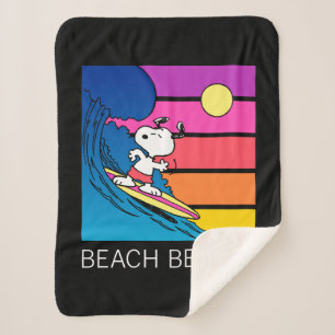 Couverture Sherpa cacahuètes Snoopy Surfing