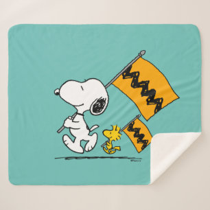 Couverture Sherpa cacahuètes   Snoopy & Woodstock