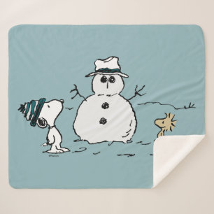 Couverture Sherpa cacahuètes   Snoopy & Woodstock Build A Snowman