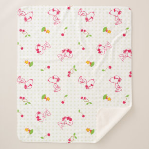 Couverture Sherpa cacahuètes Snoopy & Woodstock Cherry Motif