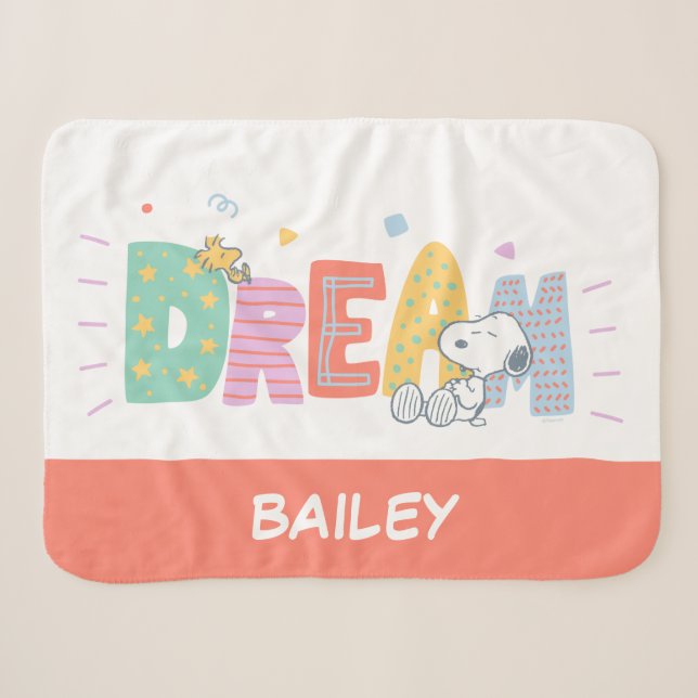 Couverture Sherpa cacahuètes | Snoopy & Woodstock Dream (Devant (Horizontal))