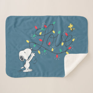 Couverture Sherpa cacahuètes Snoopy & Woodstock Holiday