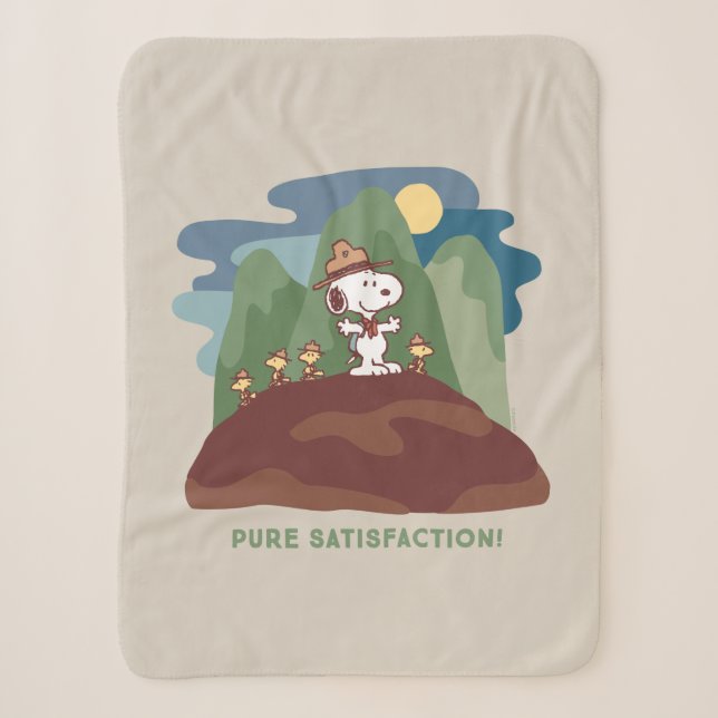 Couverture Sherpa cacahuètes | Snoopy & Woodstock Satisfaction pure (Devant)