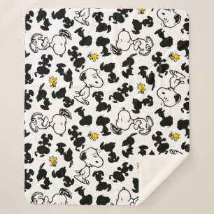 Couverture Sherpa cacahuètes   Snoopy & Woodstock Shadow Motif