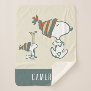 Couverture Sherpa cacahuètes Snoopy & Woodstock Ski Trip
