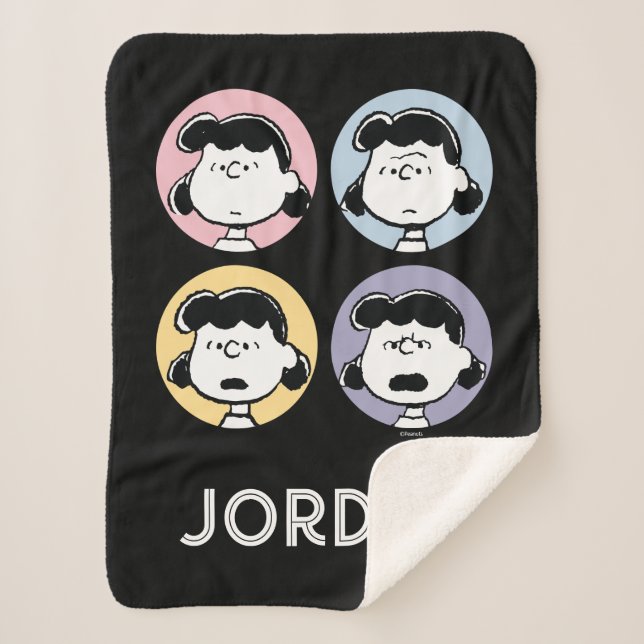 Couverture Sherpa cacahuètes | Visages de Lucy (Devant)