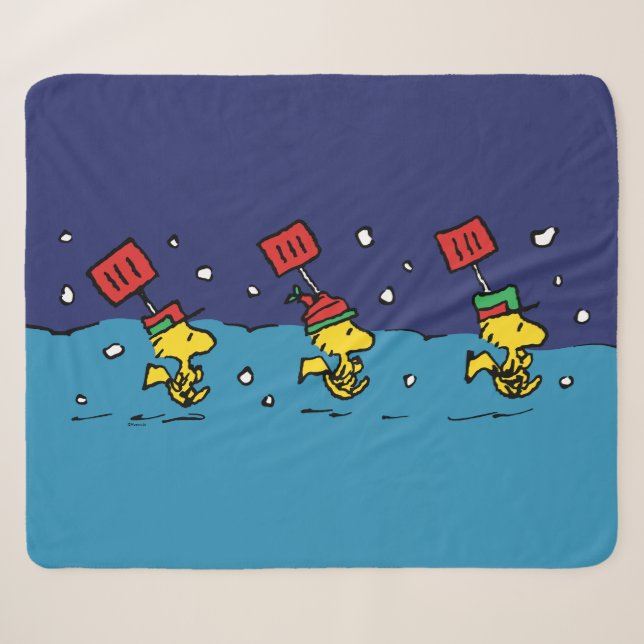 Couverture Sherpa cacahuètes | Woodstock Snow Shovel Team (Devant (Horizontal))