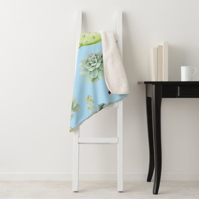 Couverture Sherpa Cactus Motif 10 (En situation)