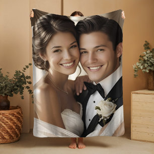 Couverture Sherpa Cadeau Anniversaire Sherpa Blanket Mariage Photo F