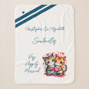 Couverture Sherpa Cadeau d'anniversaire pour mari âmes sœurs chats m