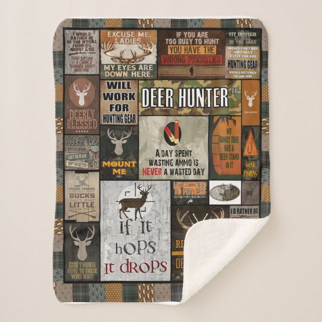 Couverture Sherpa Cadeau De Noël De La Blanche Chasseur De Cerfs Pou (Devant)