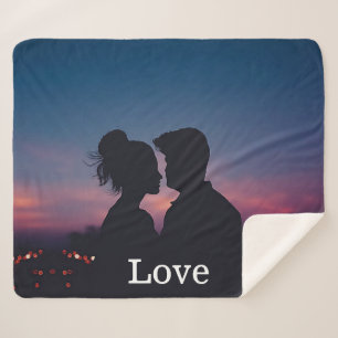 Couverture Sherpa Cadeau de photo de mariage Love Script