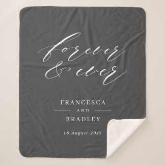 Couverture Sherpa Cadeau Mariage pour Calligraphie Gris et pour touj