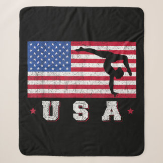 Couverture Sherpa Cadeau Sportif Patriotique Drapeau Américain USA F