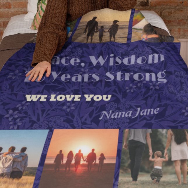 Couverture Sherpa Cadeaux photos personnalisés pour une femme de 70  (Gifts for 70 Year Old Woman)