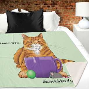 Couverture Sherpa Café au gingembre orange amusant