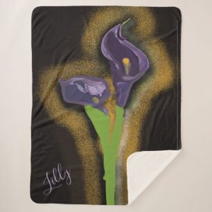 Couverture Sherpa Calla Lily Abstrait en Pointillisme