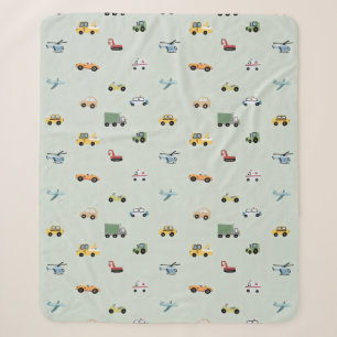 Couverture Sherpa Camion de garçon, motif de véhicule