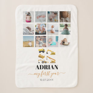 Couverture Sherpa Camions de construction Baby First Year Photo Coll