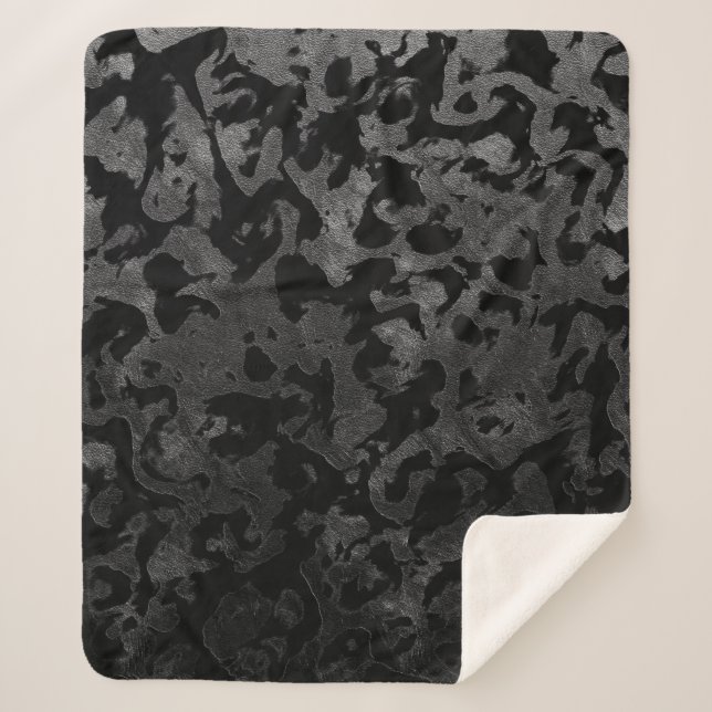 Couverture Sherpa Camouflage moderne Camo-noir et gris foncé (Devant)