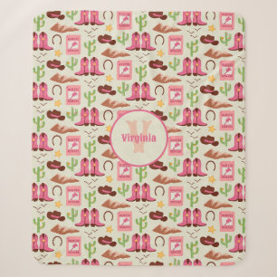 Couverture Sherpa Campagne Bottes pour fille Adorable Bâton Cheval O