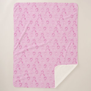 Couverture Sherpa Cancer du sein, Ruban rose, Soutien, Cadeau #cance