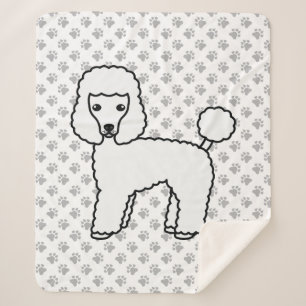 Couverture Sherpa Caniche jouet blanc Chien de dessin animé mignon