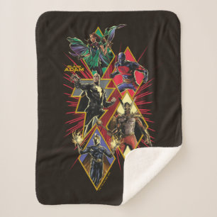 Couverture Sherpa Caractère Adam noir Diamètre Burst Graphic