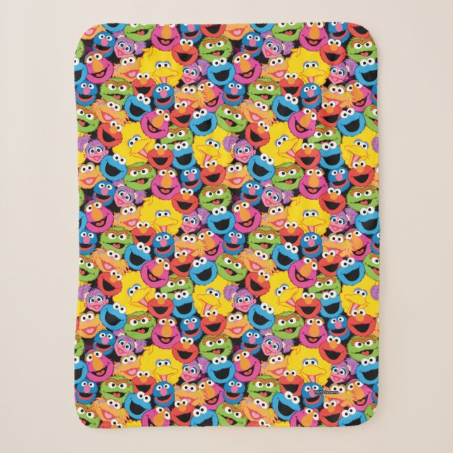 Couverture Sherpa Caractère de rue Sésame Face au Motif (Devant)