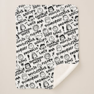 Couverture Sherpa Caractères arachide Motif Graffiti
