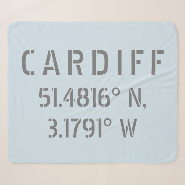 Couverture Sherpa Cardiff Wales Latitude & Longitude (Devant (Horizontal))