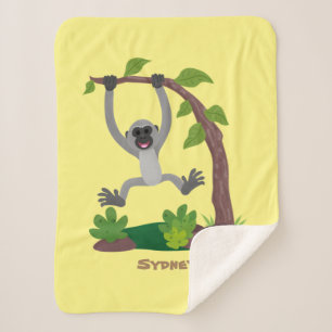 Couverture Sherpa Caricature de bande de gibbon joyeux