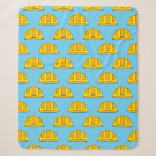 Couverture Sherpa Caricature de Casquette dur jaune