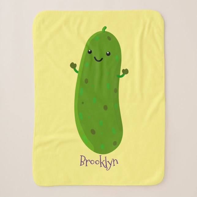Couverture Sherpa Caricature de cornichon joyeux (Devant)