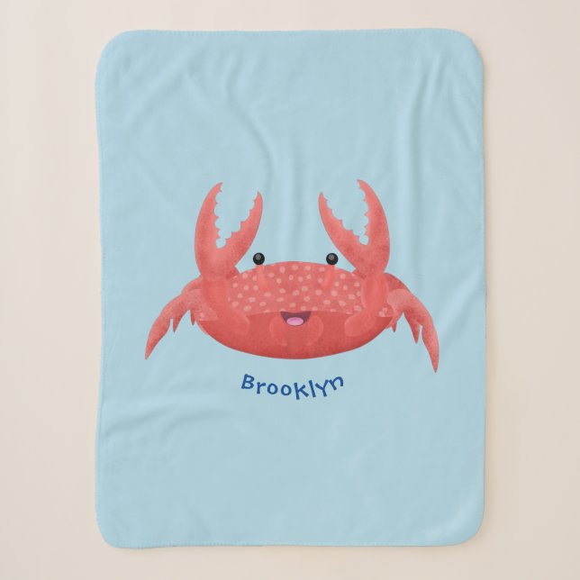 Couverture Sherpa Caricature de crabe rouge cuite (Devant)