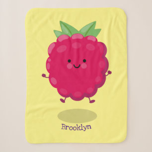 Couverture Sherpa Caricature de framboise très heureuse