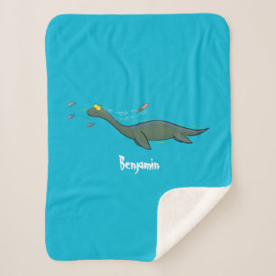 Couverture Sherpa Caricature de plesiosaure, monstre marin mignon et