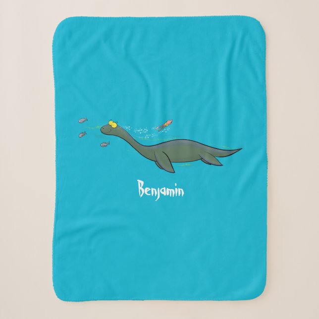 Couverture Sherpa Caricature de plesiosaure, monstre marin mignon et (Devant)