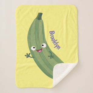 Couverture Sherpa Caricature joyeux de courgettes mignonnes