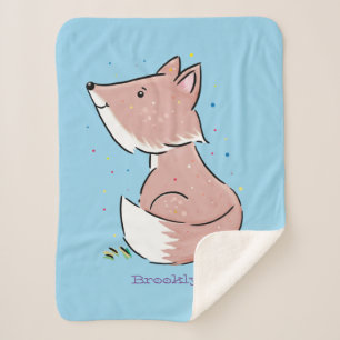 Couverture Sherpa Caricature pour bébé renard