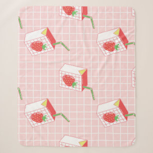 Couverture Sherpa Caricatures de Lait de fraise : Motif