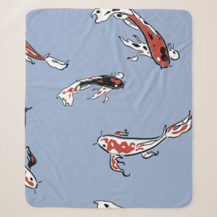 Couverture Sherpa carpe de poisson motif koi koi carp