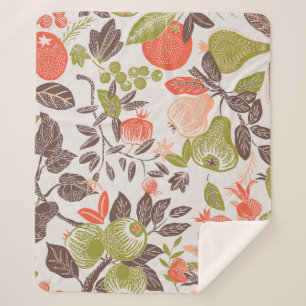 Couverture Sherpa Carrelage décoratif aux fruits d'automne.