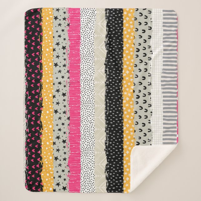 Couverture Sherpa Carrelage en Patchwork : Conception Versatile Sans (Devant)